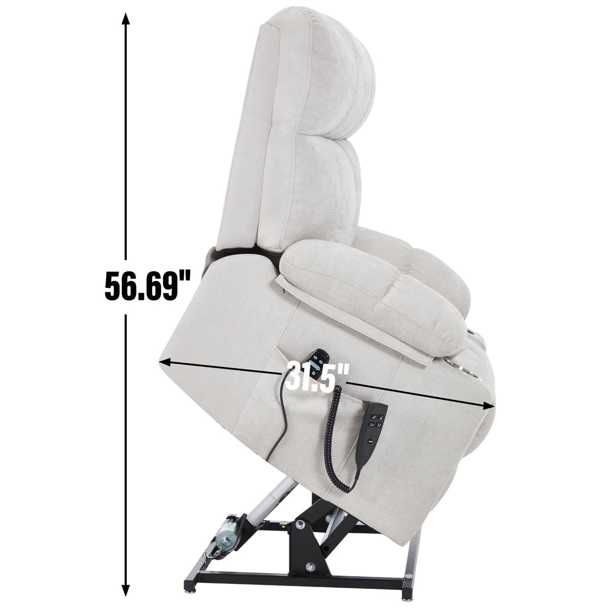 Chenille Dual-Motor Power Lift Recliner, 350 lb Capacity detail image 13