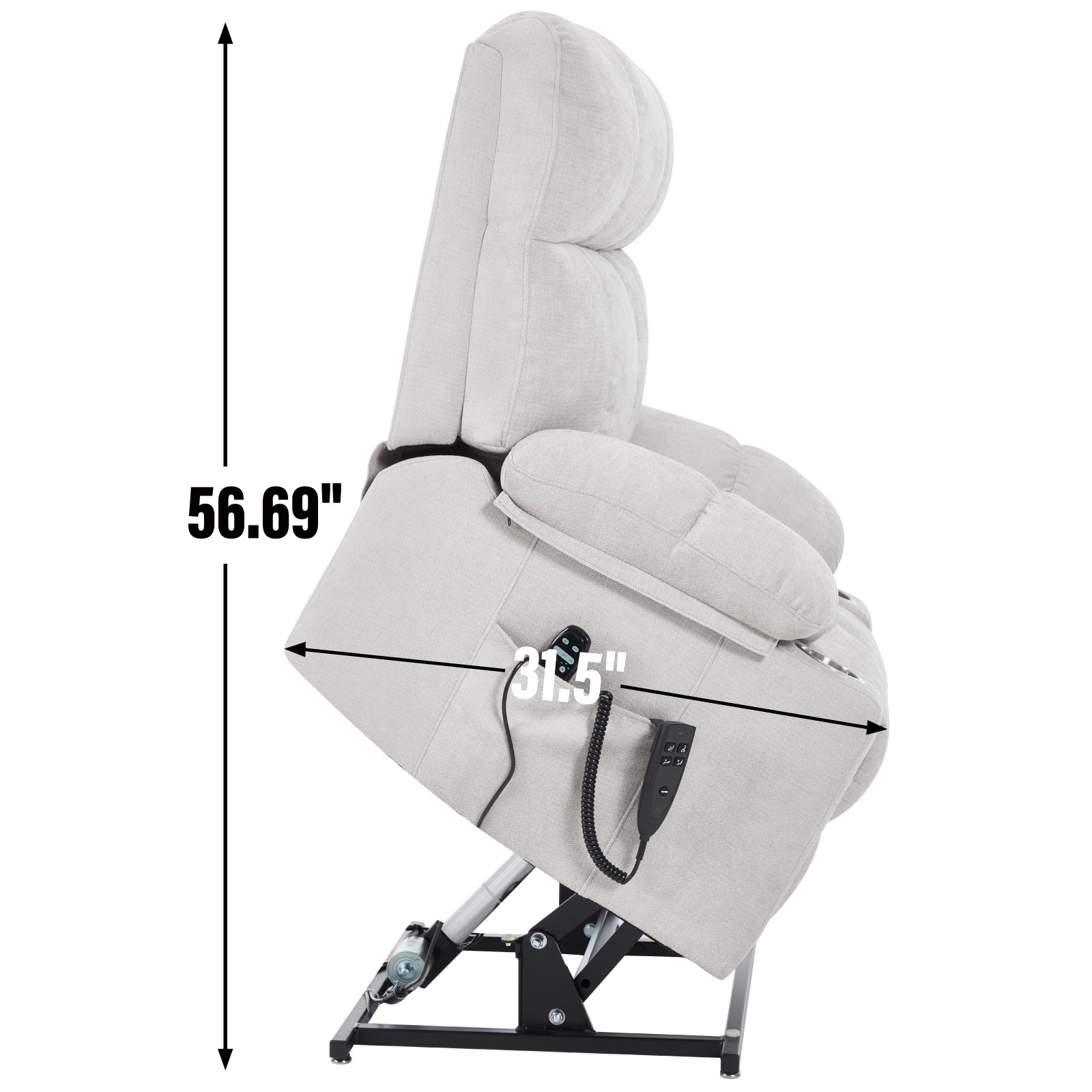 Chenille Dual-Motor Power Lift Recliner, 350 lb Capacity detail image 13