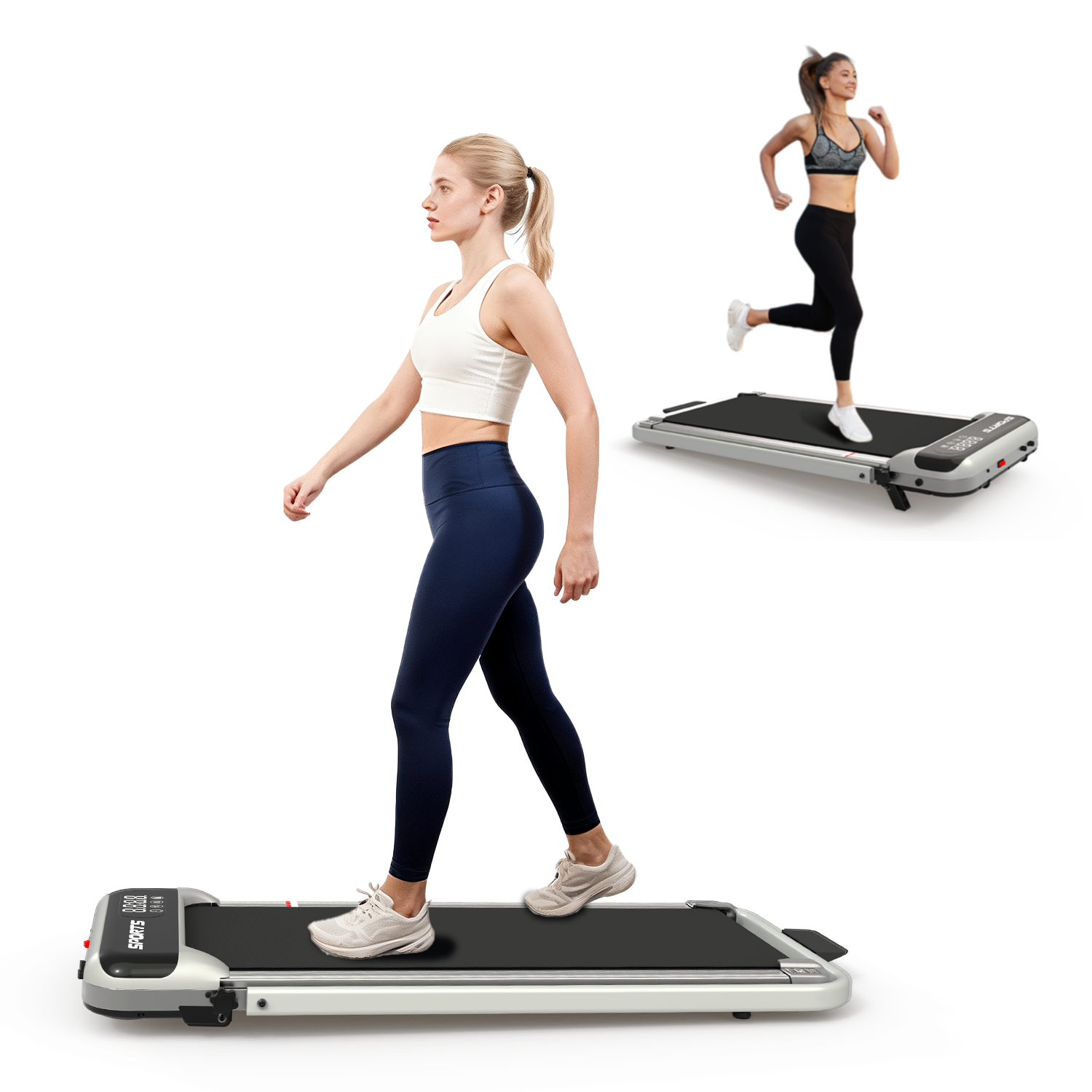 Foldable Under-Desk Walking Pad with Handlebar & Incline under-desk walking pad