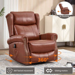 Heat Massage Manual Recliner Chair with Rocker and Swivel for Living Room detail image 127
