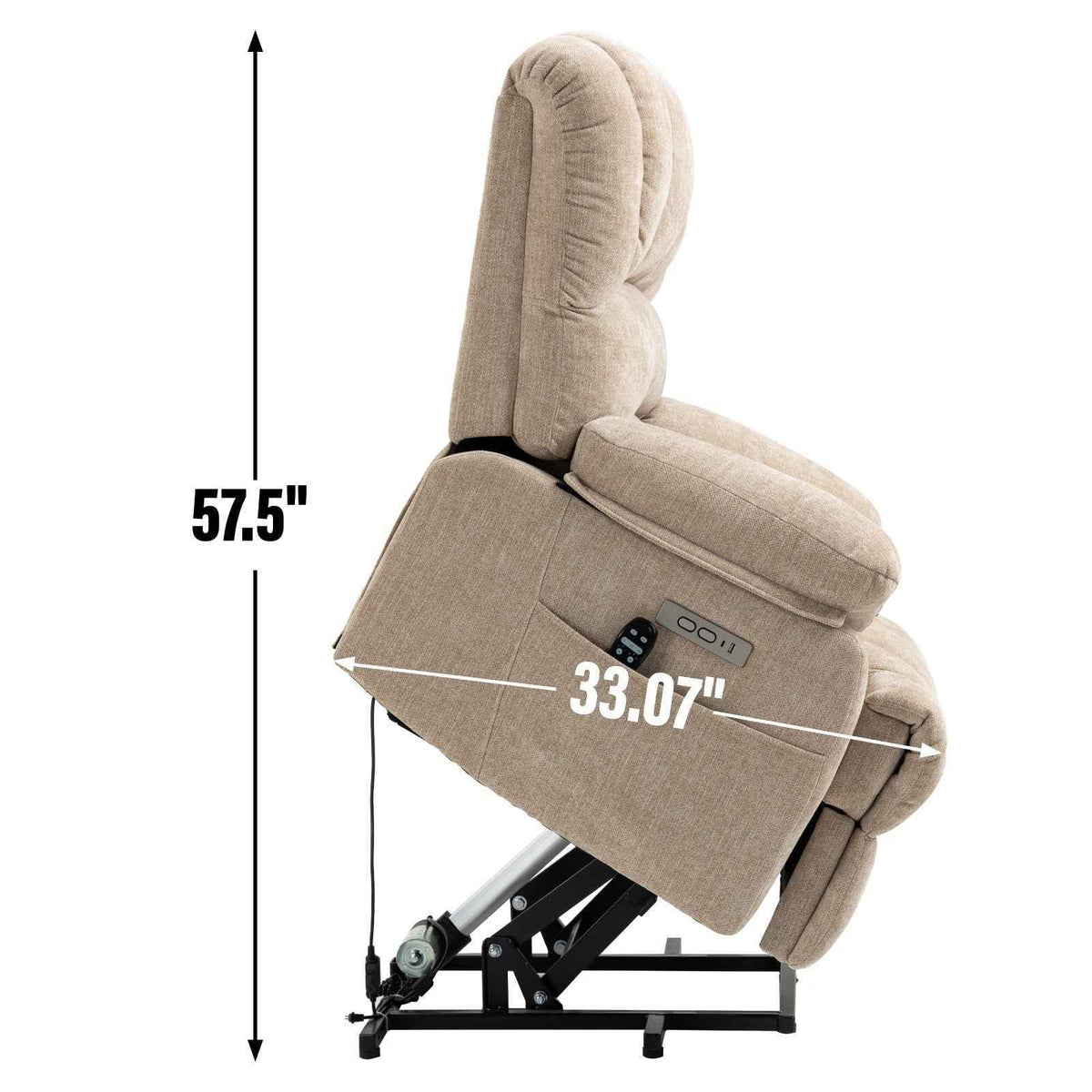 Chenille Power Lift Recliner detail image 4