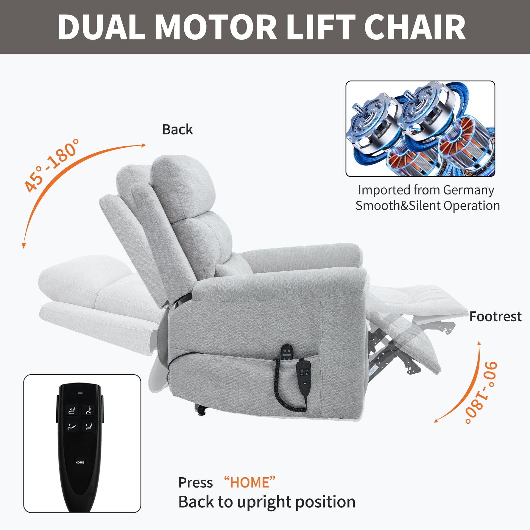 Dual-Motor Leather-Air Power Lift Recliner detail image 144