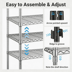 Heavy-Duty Adjustable Wire Shelving Unit with Wheels & Levelers for workshop, garage, storage, or utility use