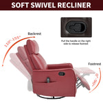 Faux Leather Heat & Massage Manual Rocker Swivel Recliner detail image 26