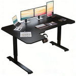 L-Shaped 59" Electric Standing Desk workspace desk setup