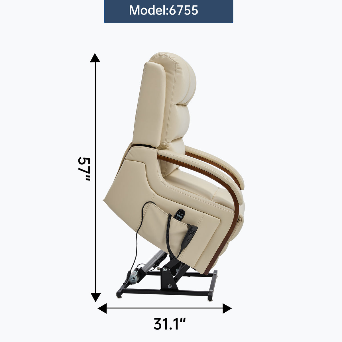 Dual-Motor Leather-Air Power Lift Recliner detail image 35