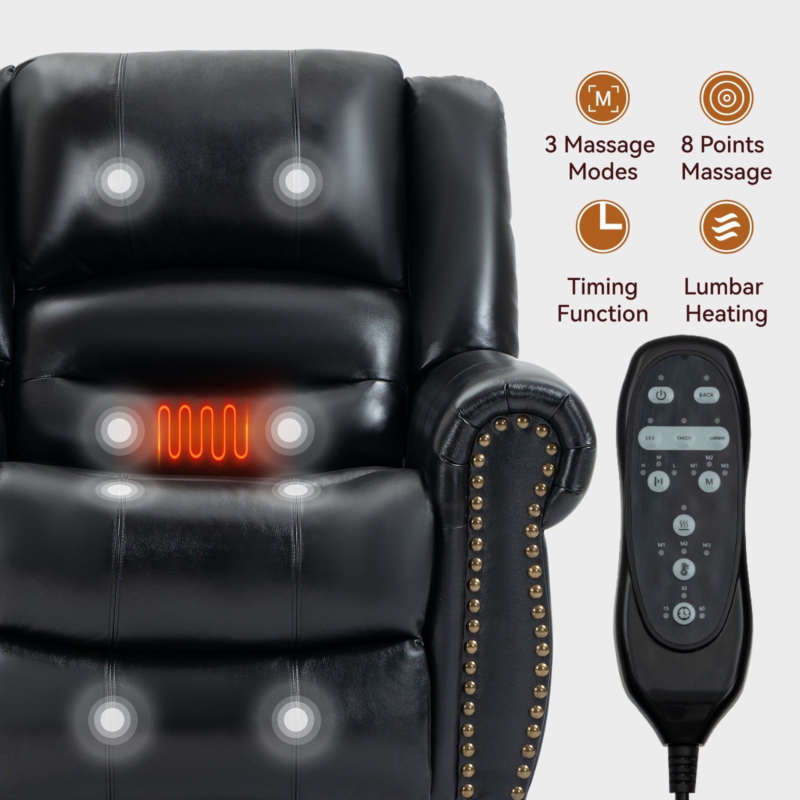 Dual-Motor Power Lift Heat & Massage Recliner detail image 36