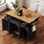 54 in. Rolling Kitchen Island with Drop Leaf & Storage product view 34