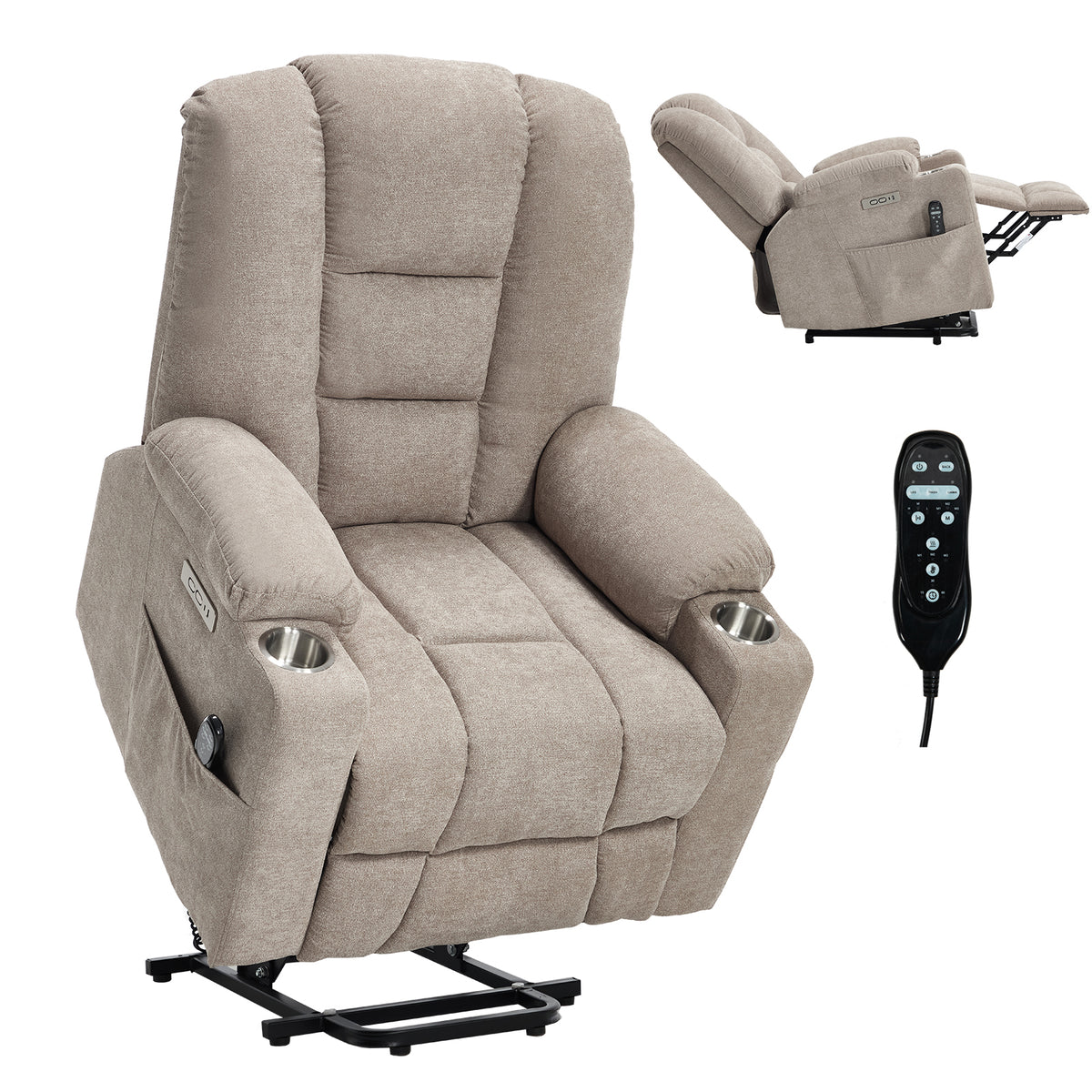 Large Dual-Motor Power Lift Heat & Massage Recliner detail image 49