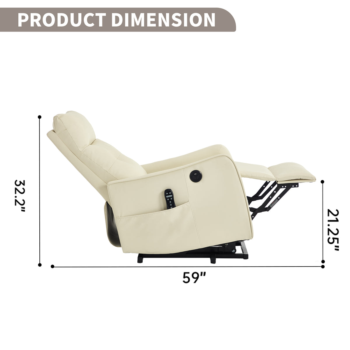 Single Motor Power Lift Recliner Chair with Massage & Heat detail image 68