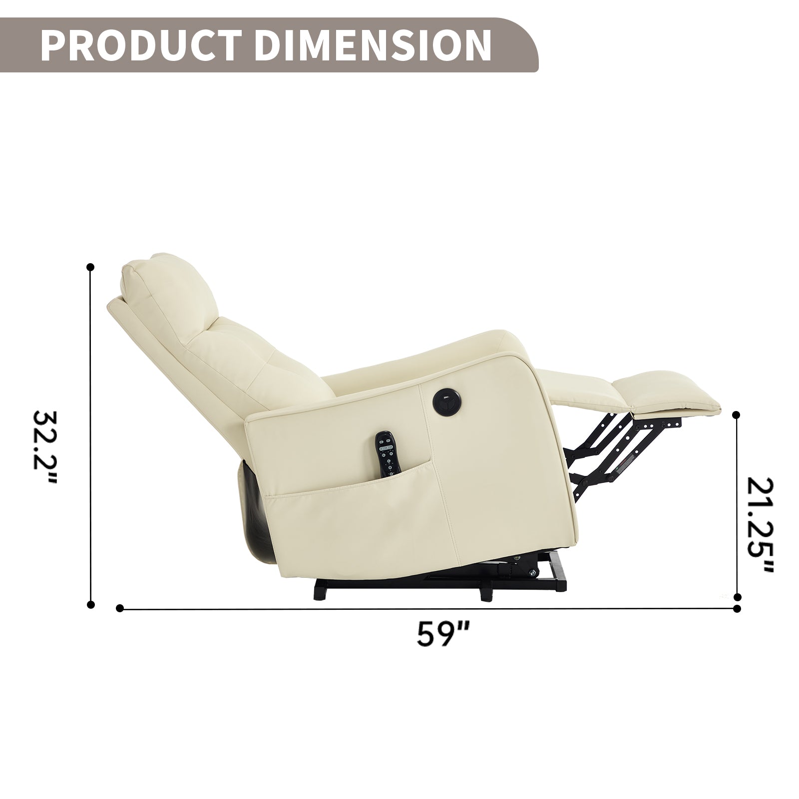 Single Motor Power Lift Recliner Chair with Massage & Heat detail image 68