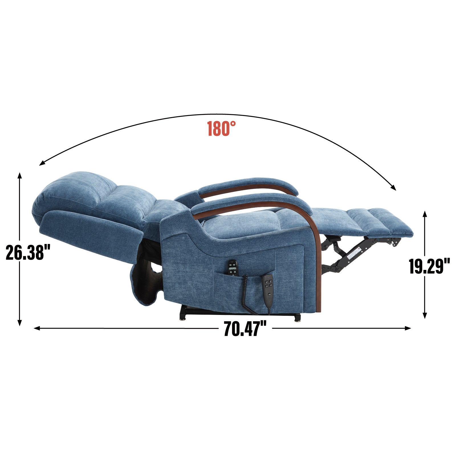 Power Chenille Lift Recliner Chair Dual Motor Infinite Position Up to 350 Pounds detail image 14