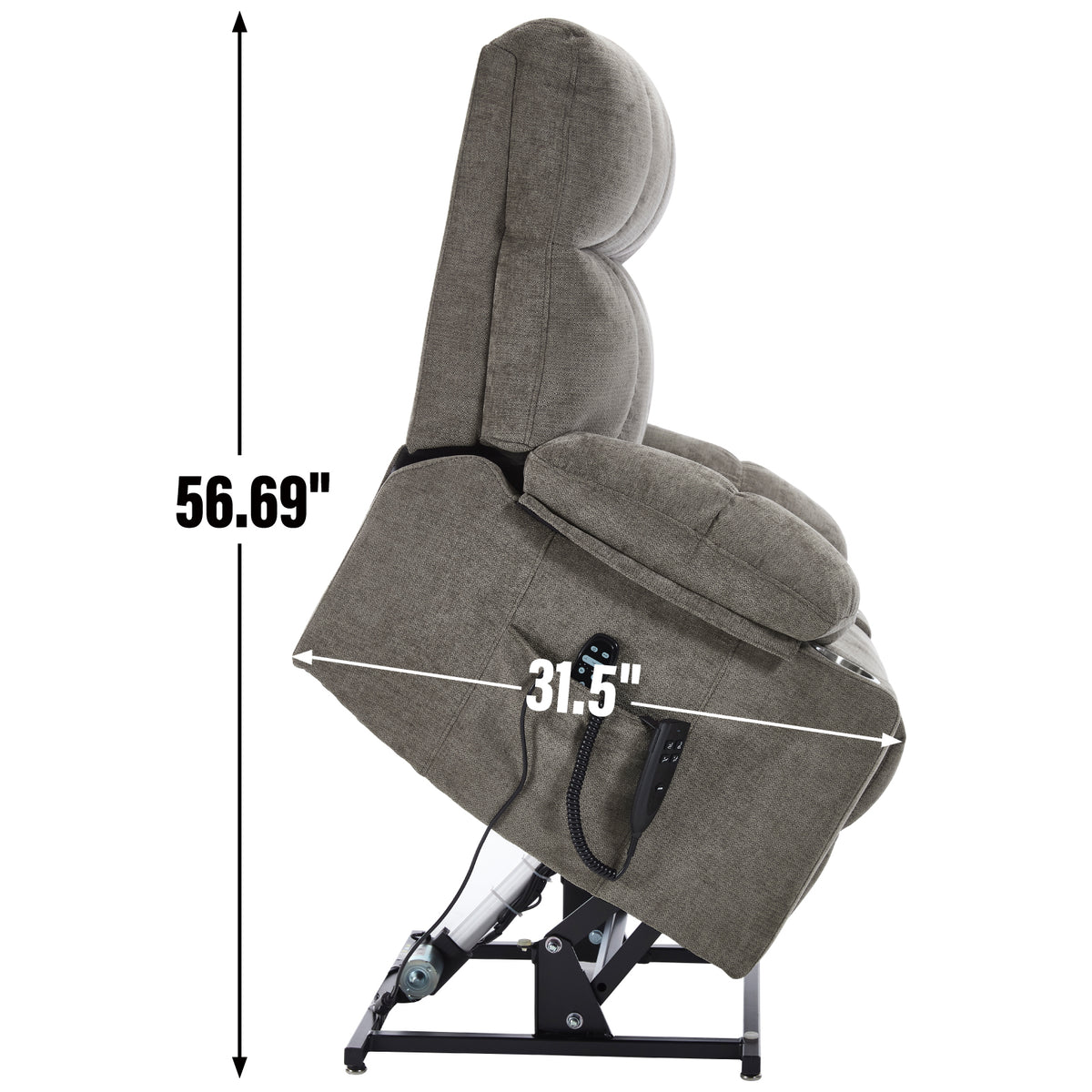 Chenille Dual-Motor Power Lift Recliner, 350 lb Capacity detail image 48