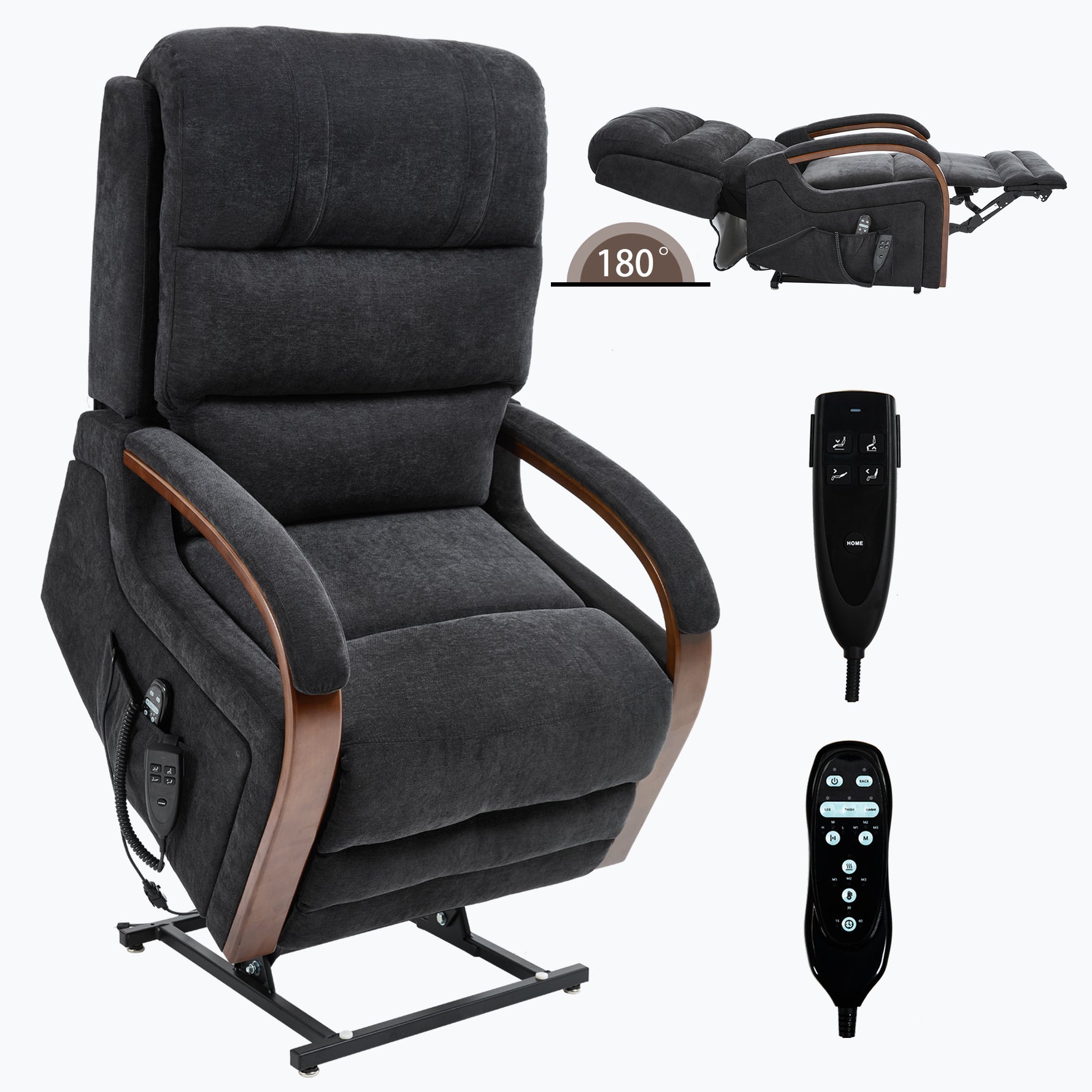 Power Chenille Lift Recliner Chair Dual Motor Infinite Position Up to 350 Pounds detail image 70
