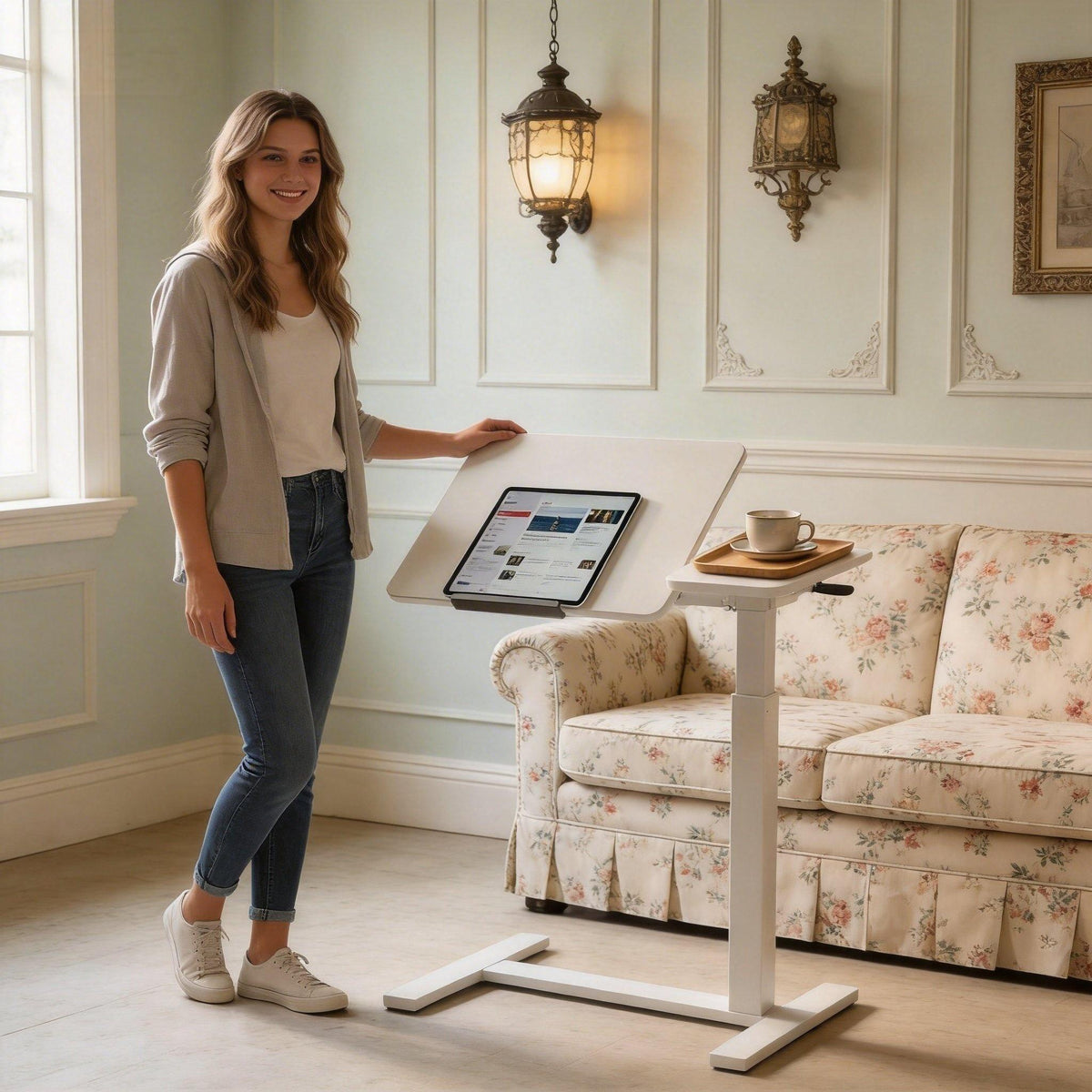Mobile Adjustable Overbed Laptop Desk mobile laptop workstation