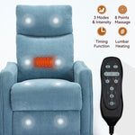 Heat Massage Manual Recliner Chair with Rocker and Swivel in Fabric for Living Room detail image 27