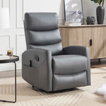 Heat Massage Manual Recliner Chair with Rocker and Swivel in Faux Leather for Living Room product image