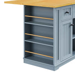 53 in. Farmhouse Kitchen Island with Power Outlet & Stools product view 84