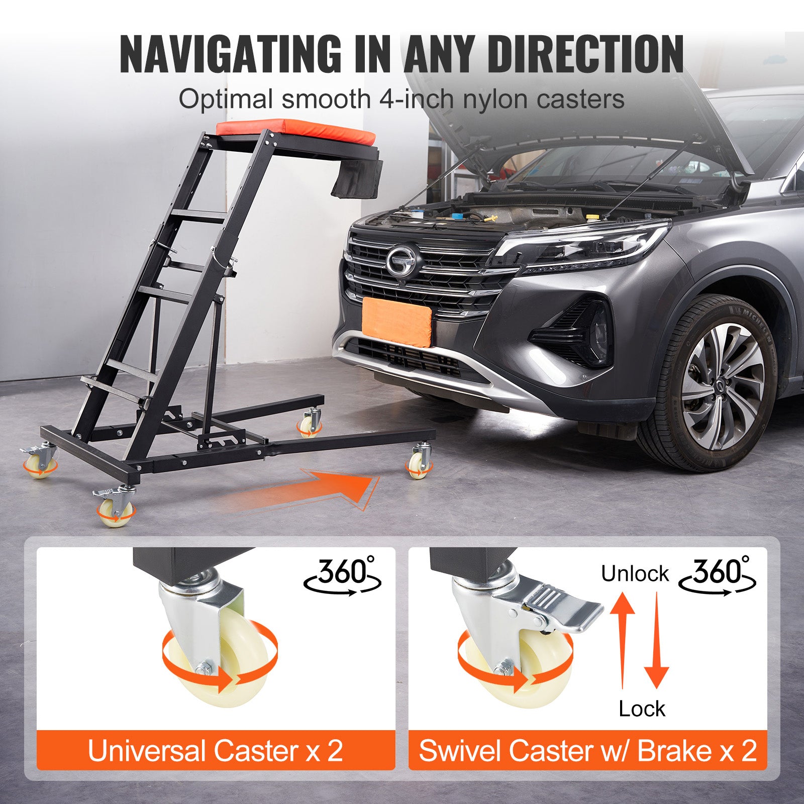 VEVOR Adjustable Topside Engine Creeper, 400 lb Capacity product image