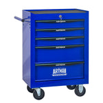 Rolling 5-Drawer Steel Tool Chest with Stainless Steel Top for workshop, garage, storage, or utility use