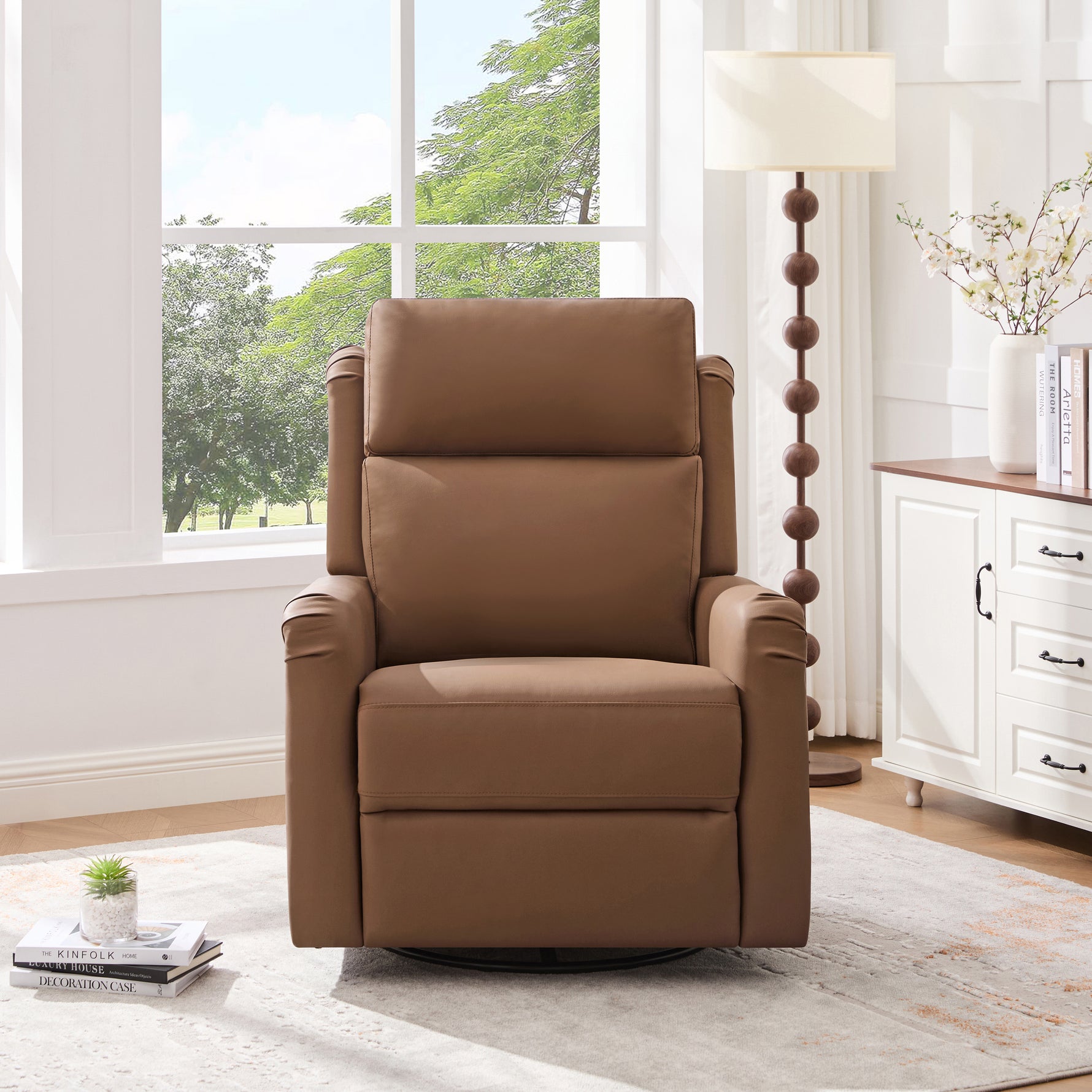 Modern Manual Recliner with 8-Point Massage and Heating, Swivel Rocking detail image 5
