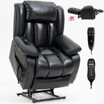 Dual-Motor Power Lift Genuine Leather Heat & Massage Recliner detail image 19