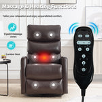 Heat Massage Manual Recliner Chair with Rocker and Swivel in Fabric for Living Room detail image 18