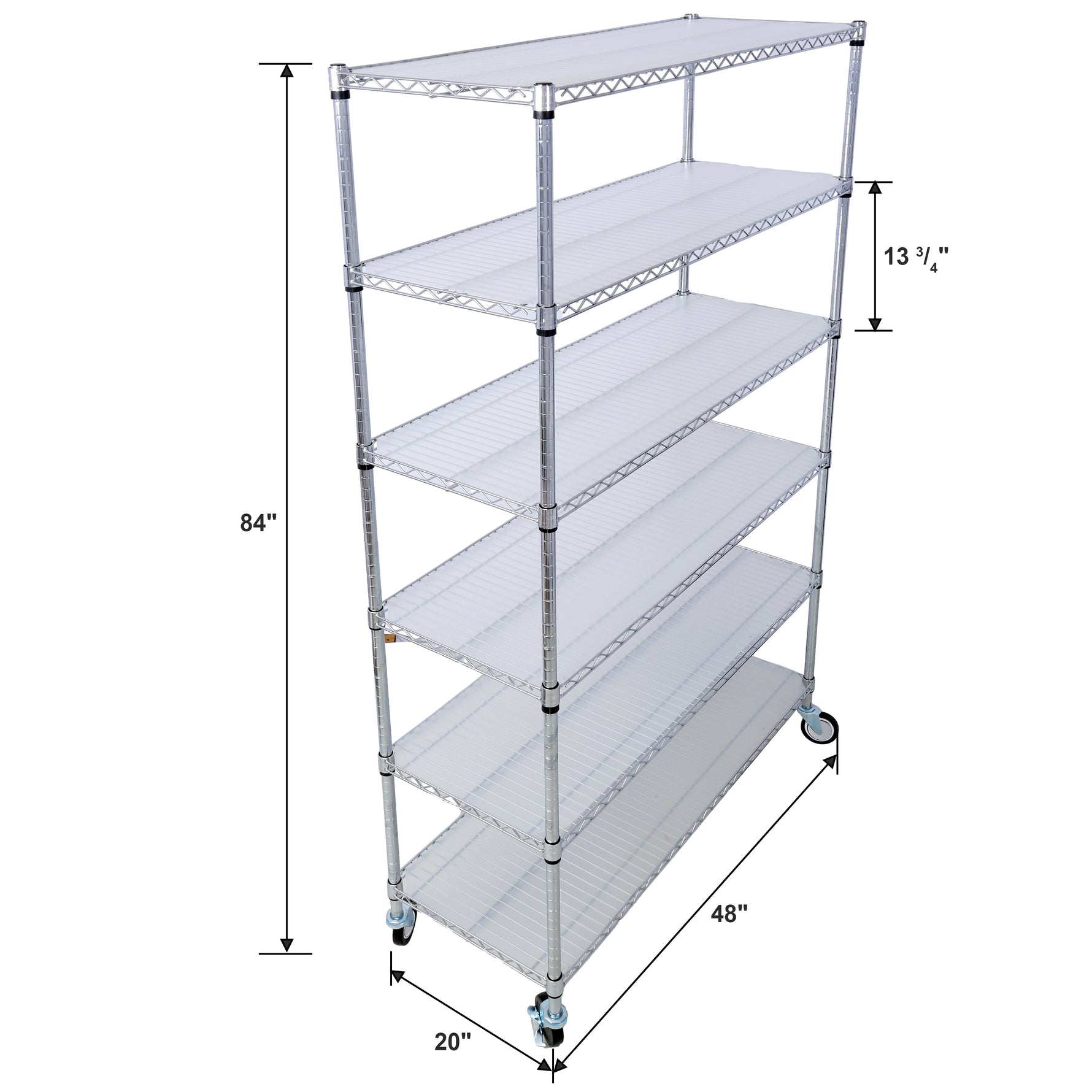 6-Tier NSF Wire Shelving Unit, 6000 lb Capacity for workshop, garage, storage, or utility use