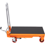 Manual Hydraulic Scissor Lift Table Cart with Non-Slip Pad for workshop, garage, storage, or utility use