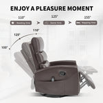 Heat Massage Manual Recliner Chair with Rocker and Swivel in Fabric for Living Room detail image 20