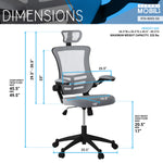 Techni Mobili High-Back Mesh Executive Chair, Silver Grey for home office seating