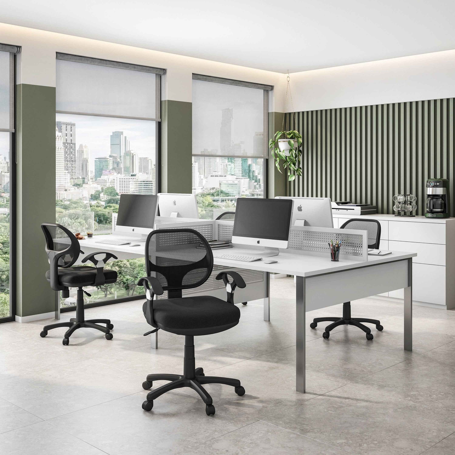 Techni Mobili Mid-Back Mesh Task Chair, Black for home office seating