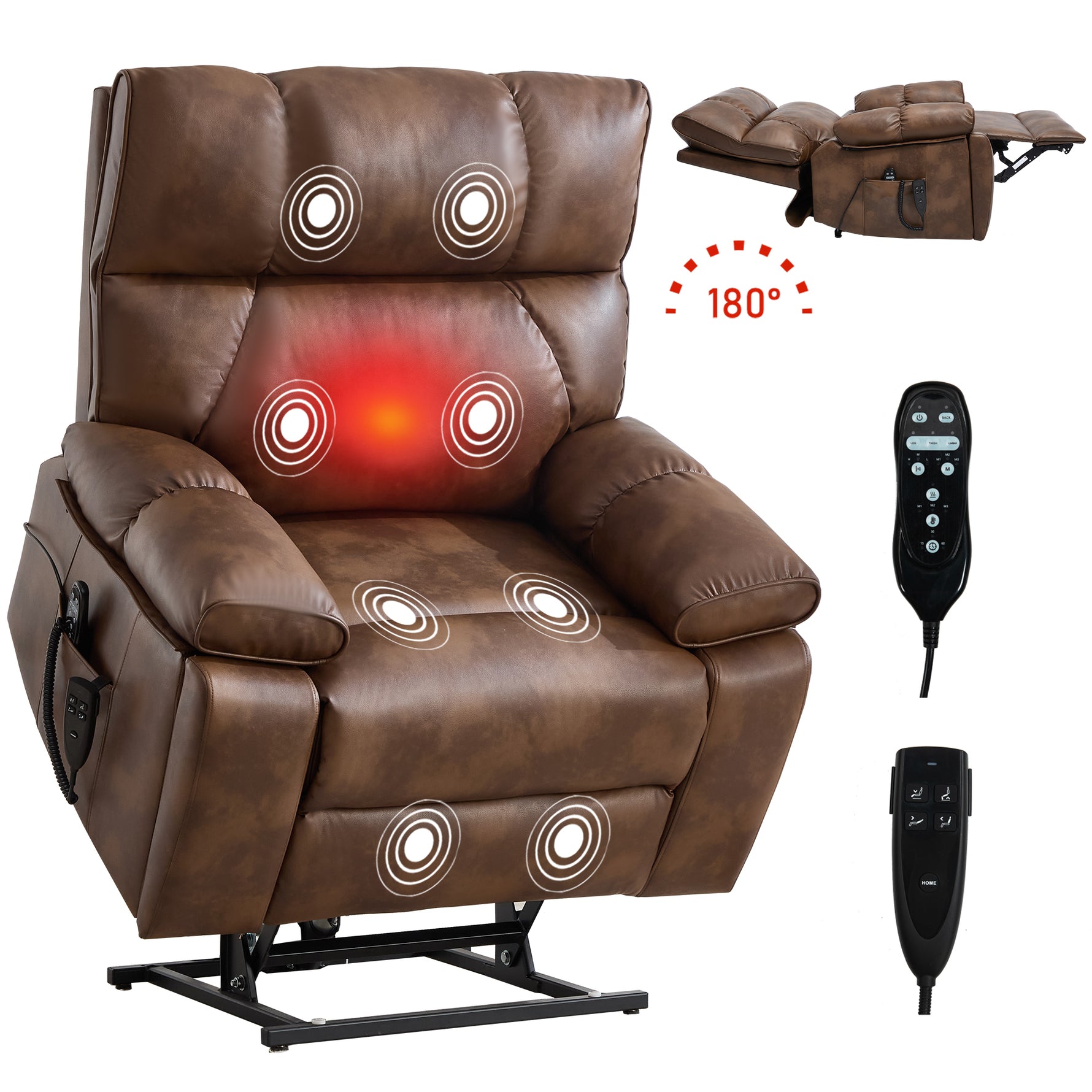 Dual-Motor Power Lift Recliner with Heat & Massage, 350 lb Capacity detail image 96