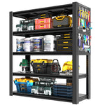 Industrial Heavy-Duty Metal 5-Tier Adjustable Shelving Unit with Pegboard for workshop, garage, storage, or utility use
