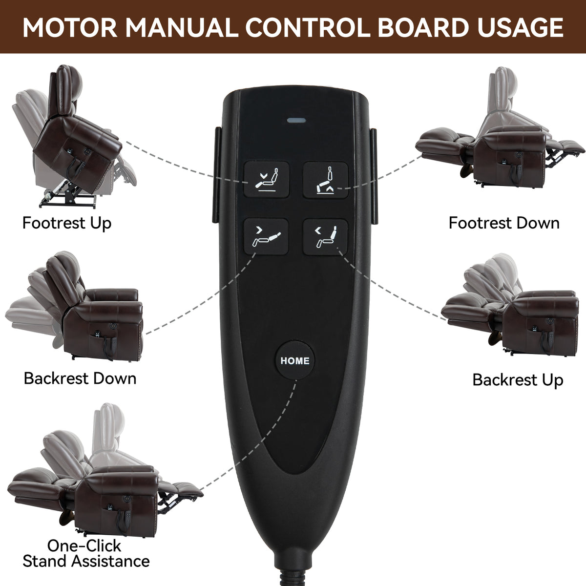 Large Dual-Motor Power Lift Heat & Massage Recliner detail image 109