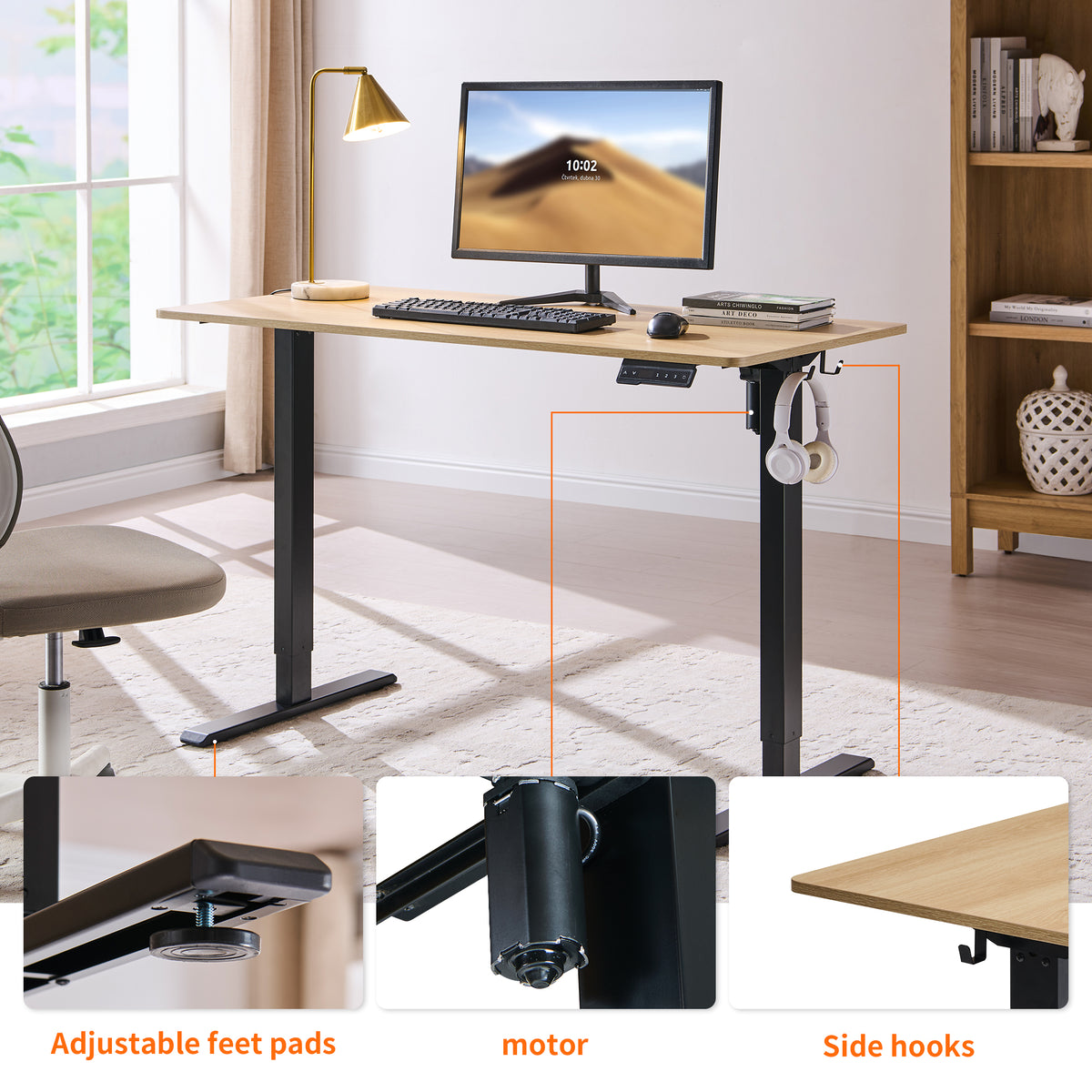 48" x 24" Electric Standing Desk workspace desk setup