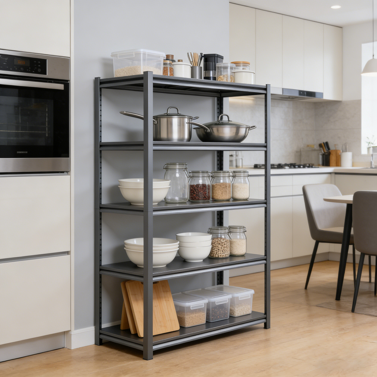 Heavy-Duty Adjustable Metal Storage Shelving Units for workshop, garage, storage, or utility use