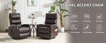 Heat Massage Manual Recliner Chair with Rocker and Swivel in Fabric for Living Room detail image 14