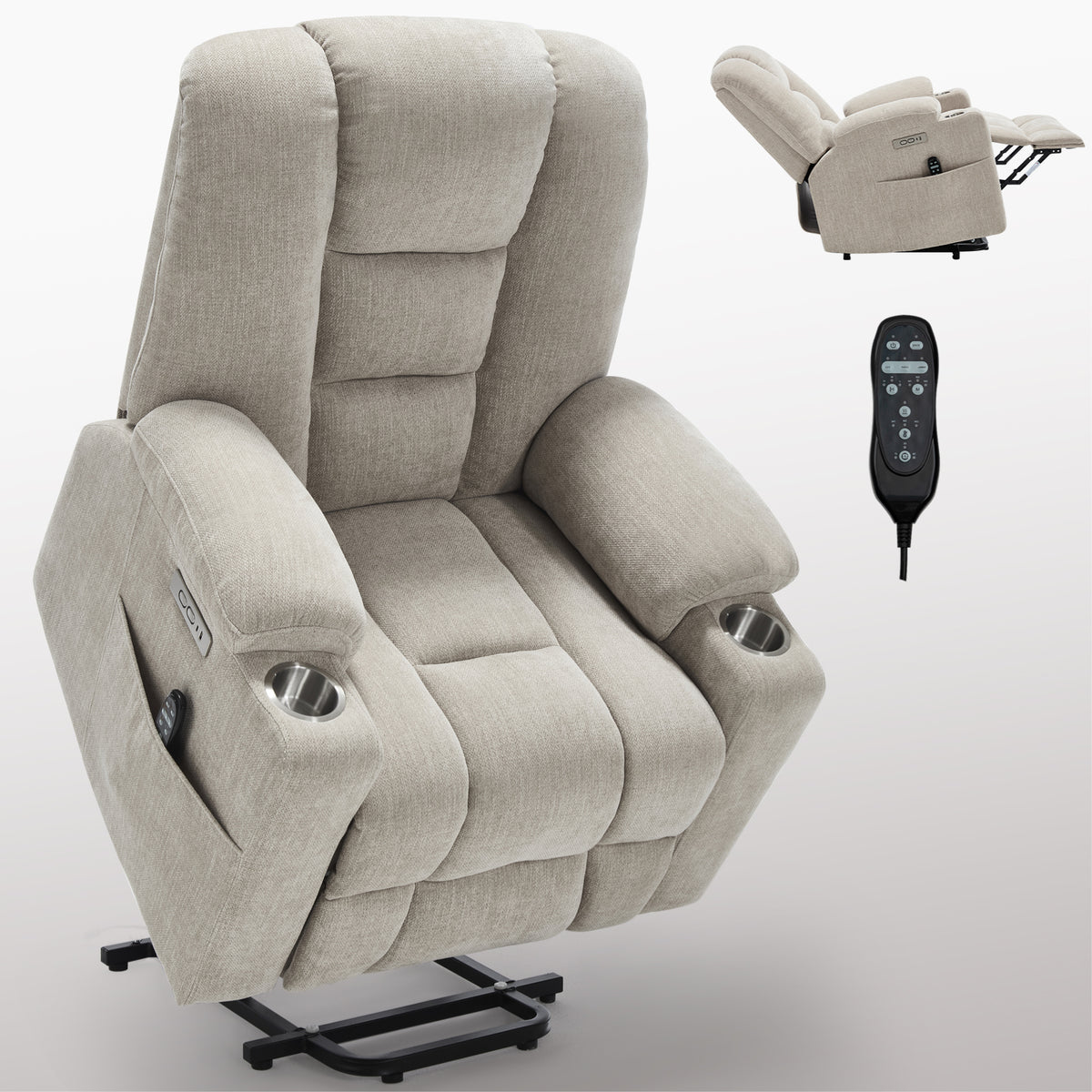 Large Dual-Motor Power Lift Heat & Massage Recliner detail image 86