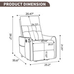 Chenille Single-Motor Power Lift Recliner with Massage & Heat detail image 34