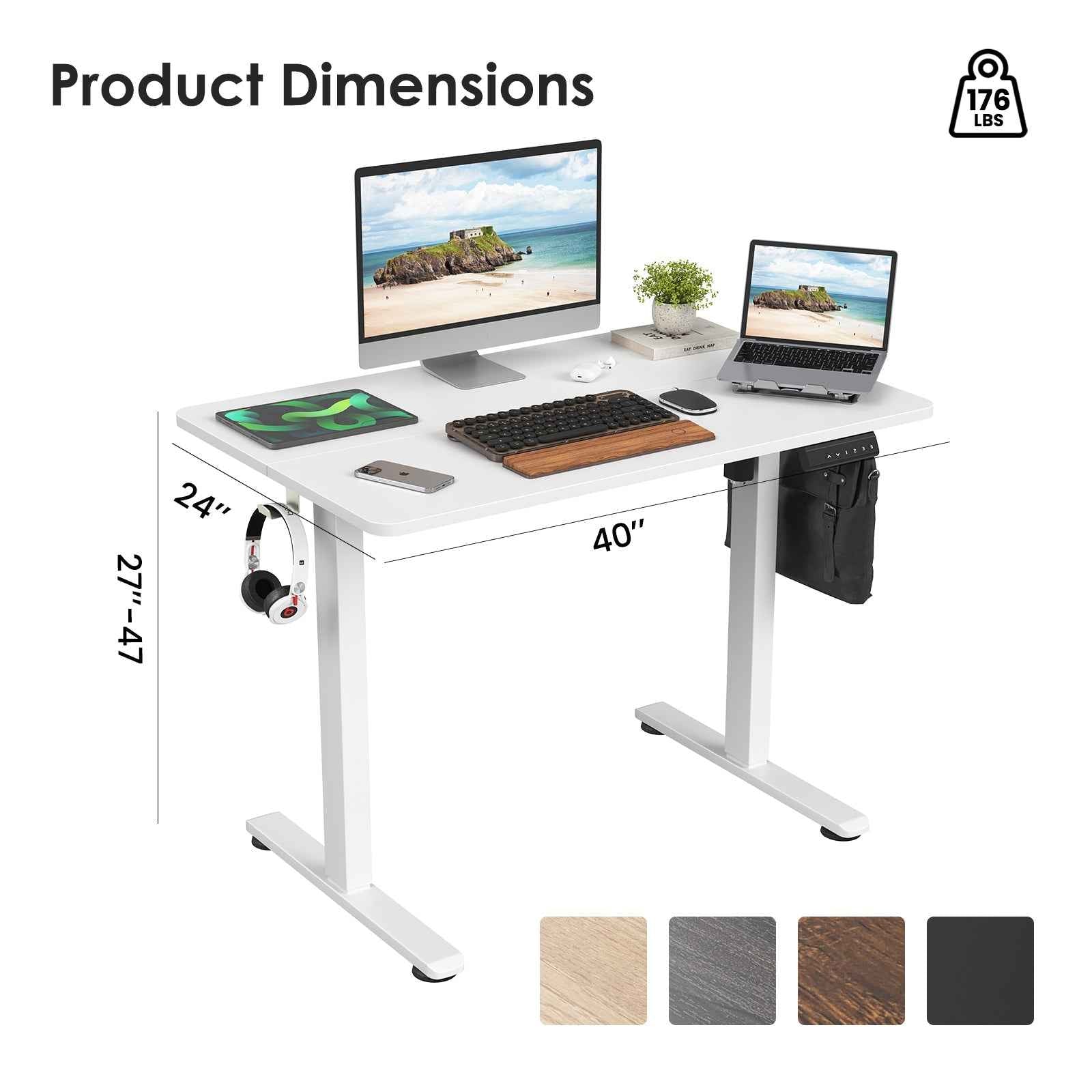 STARY Electric Standing Desk with Splice Board workspace desk setup