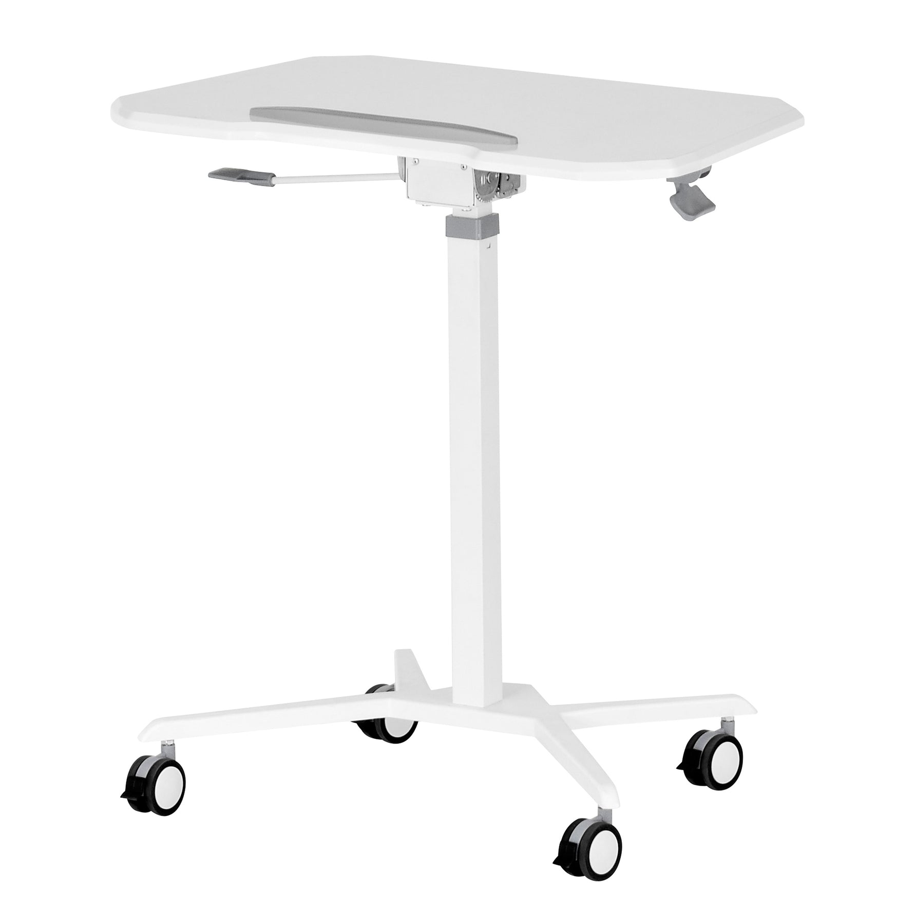 Techni Mobili White Sit-to-Stand Mobile Laptop Cart mobile laptop workstation