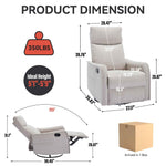 Heat Massage Manual Recliner Chair with Rocker and Swivel in Fabric for Living Room detail image 40