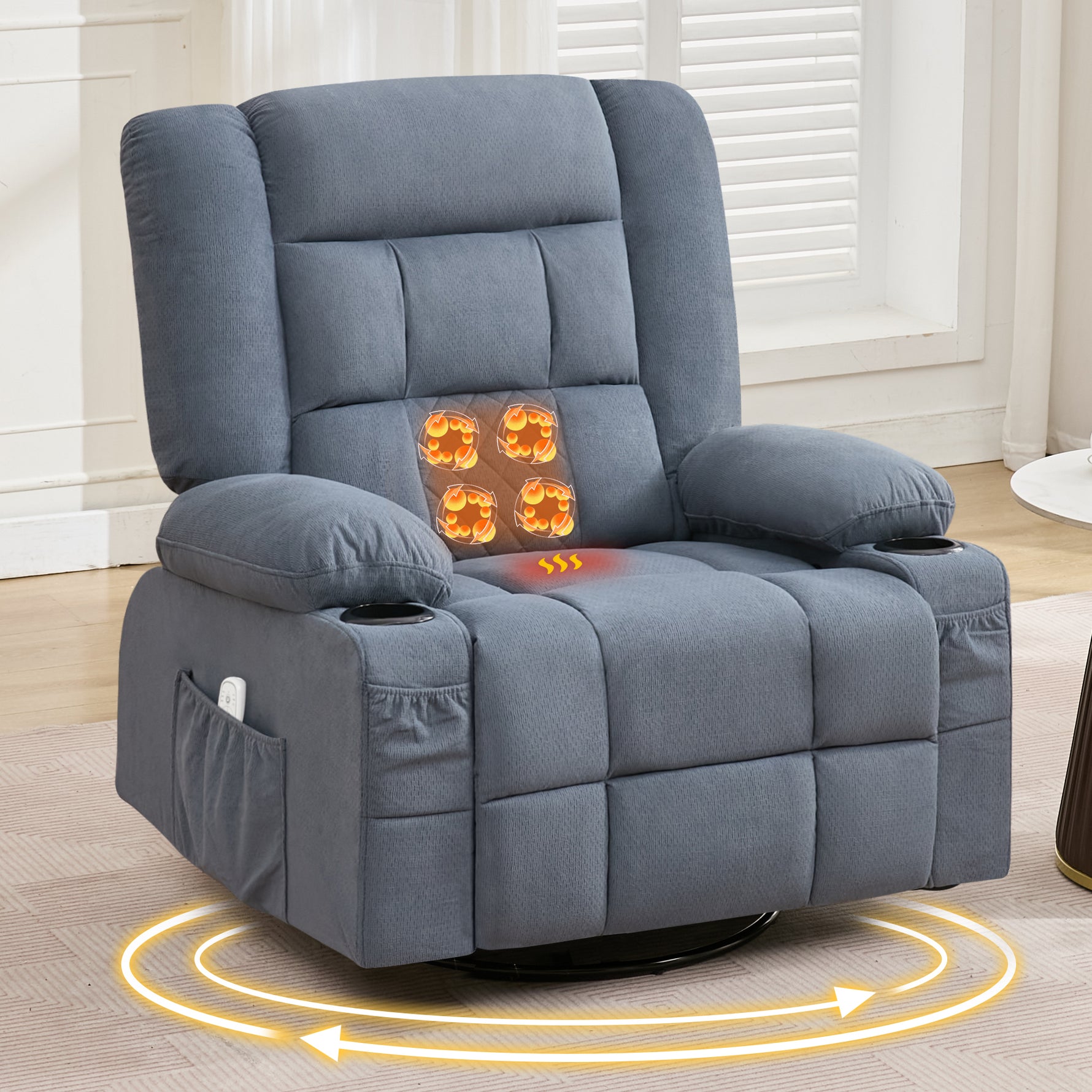 Kneading Massage Rocker Recliner with 4-Point 3D Kneading detail image 9