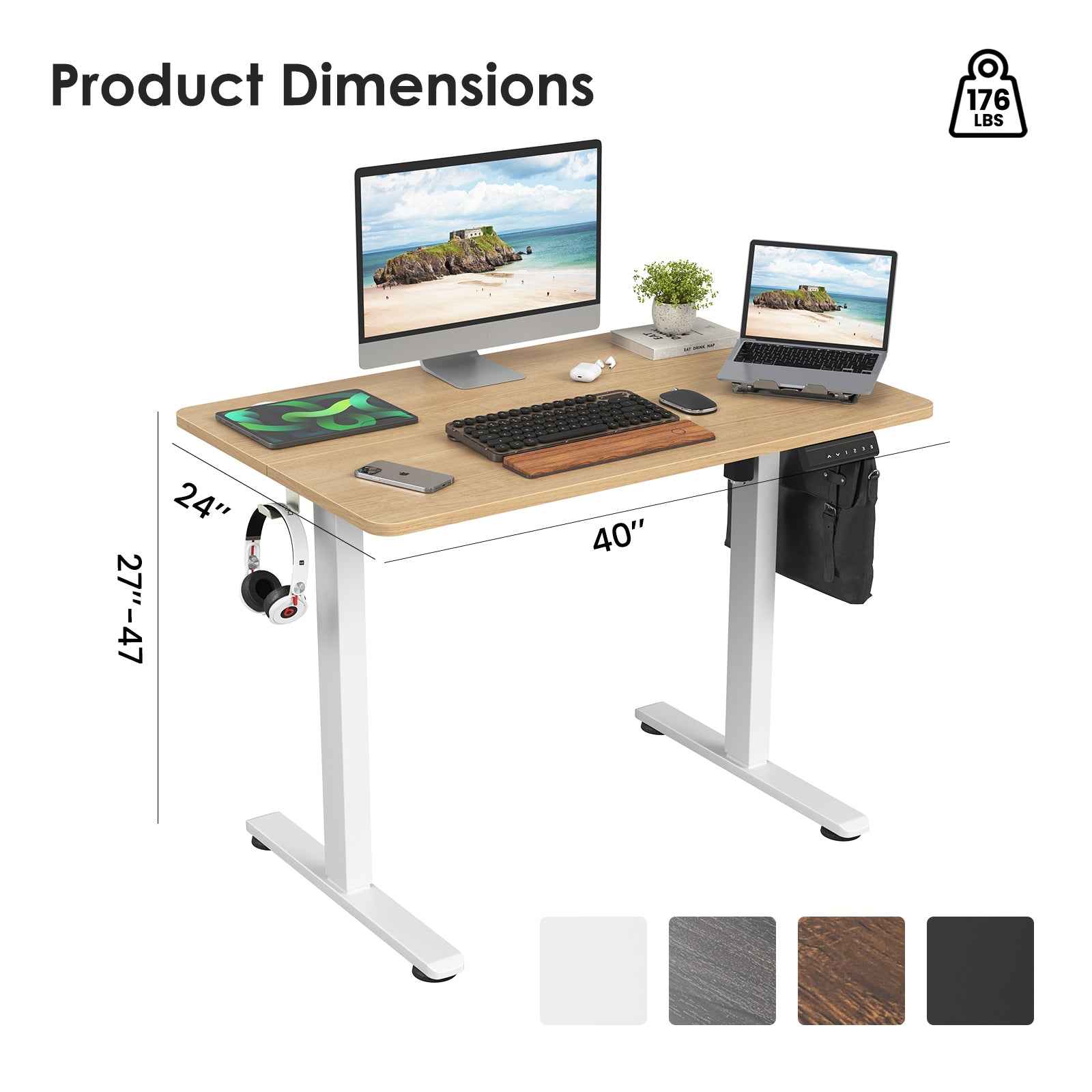 STARY Electric Standing Desk with Splice Board workspace desk setup
