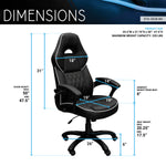 Techni Mobili High-Back Sport Executive Chair, Black for home office seating