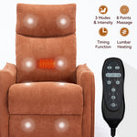 Heat Massage Manual Recliner Chair with Rocker and Swivel in Fabric for Living Room detail image 8
