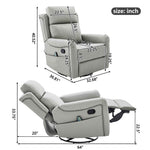 Modern Manual Recliner with 8-Point Massage and Heating, Swivel Rocking detail image 22