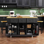 53 in. Farmhouse Kitchen Island with Power Outlet & Stools product view 99