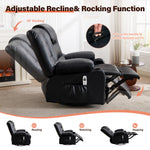Rocker Recliner Chair with Massage and Heat for Adults, 360°Swivel detail image 13